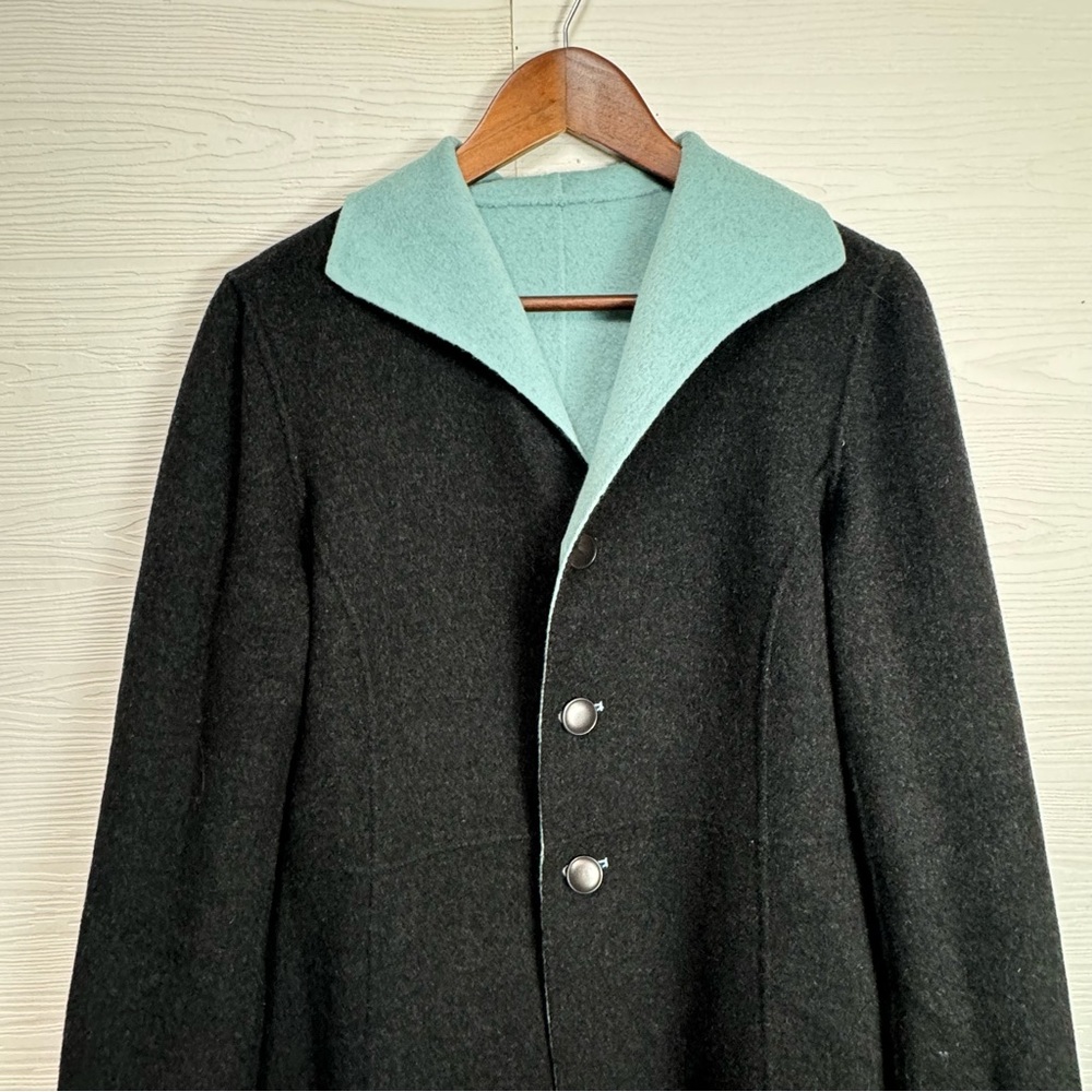 Sigrid Olsen reversible gray blue wool angora jacket coat - Picture 8 of 10